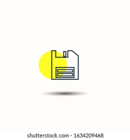 Floppy disk linear icon. Modern outline floppy disk logo concept on a white background. Suitable for use in web applications, mobile applications.