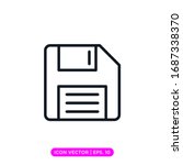 Floppy disk linear icon vector design