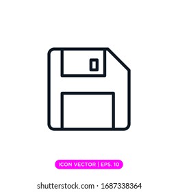 Floppy disk linear icon vector design