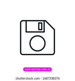 Floppy disk linear icon vector design
