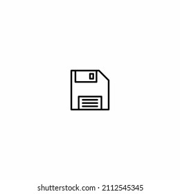 Floppy disk linear icon vector design
