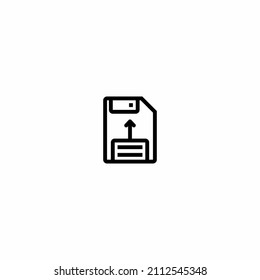 Floppy disk linear icon vector design