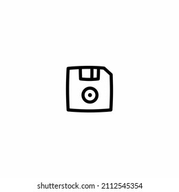 Floppy disk linear icon vector design