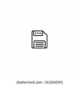 Floppy disk linear icon vector design