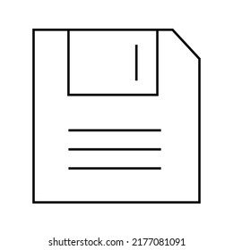 Floppy disk linear icon vector design