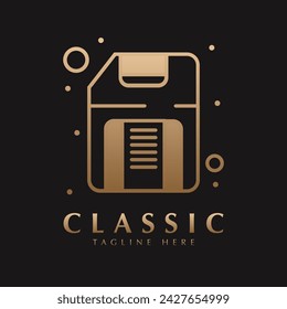 Floppy disk linear icon vector design icon design sign