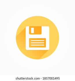 Floppy Disk Long Shadow Color Icon