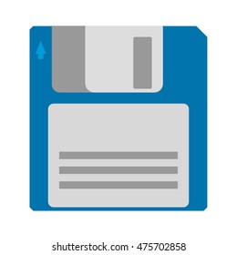 Floppy Disk magnetic computer data storage support icon. Vector illustration