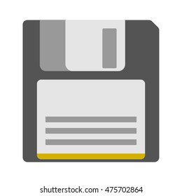 Floppy Disk magnetic computer data storage support icon. Vector illustration
