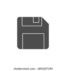 memoria de disquete para guardar un botón de icono sólido negro. ilustración vectorial de disco de almacenamiento