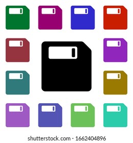 Floppy disk multi color style icon. Simple glyph, flat vector of web icons for ui and ux, website or mobile application