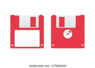 Floppy Disk, Old Technology Vector Icon Illustration Background