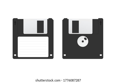 Floppy Disk, Old Technology Vector Icon Illustration Background