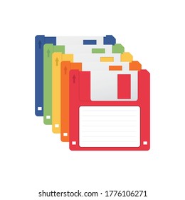 Floppy Disk, Old Technology Vector Icon Illustration Background