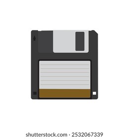 Floppy disk on white background. HD diskette old data media. Storage medium used for data storage.