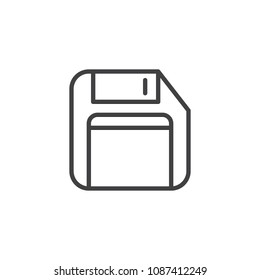 Floppy disk outline icon. linear style sign for mobile concept and web design. Diskette simple line vector icon. Save symbol, logo illustration. Vector graphics
