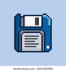 Floppy disk in pixel art illustration style
