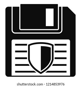 Floppy disk protected icon. Simple illustration of floppy disk protected vector icon for web design isolated on white background