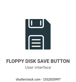 Floppy disk save button vector icon on white background. Flat vector floppy disk save button icon symbol sign from modern user interface collection for mobile concept and web apps design.