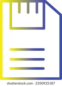 Floppy Disk Save Gradient Line Icon