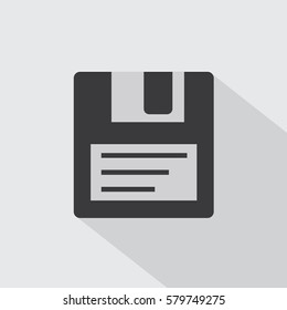 floppy disk, save icon with shadow