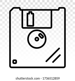 Floppy disk or save line art icon for apps and websites