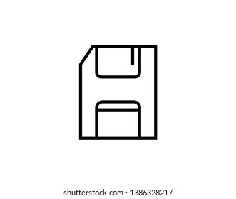 Floppy disk or save outline vector icon for apps and websites, Floppy icon, Save icon Vector illustration - Vector 
