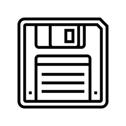 Floppy Disk Saving Loading Data Line Icon Vector. Floppy Disk Saving Loading Data Sign. Isolated Contour Symbol Black Illustration