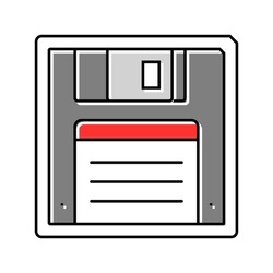 Floppy Disk Saving Loading Data Color Icon Vector. Floppy Disk Saving Loading Data Sign. Isolated Symbol Illustration