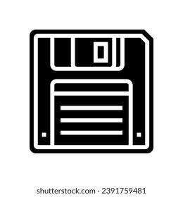 floppy disk saving loading data glyph icon vector. floppy disk saving loading data sign. isolated symbol illustration