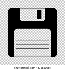 Floppy disk sign. Flat style icon on transparent background