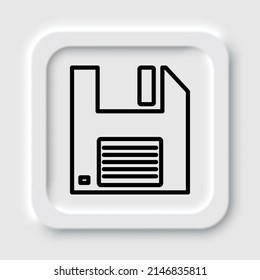 Floppy disk simple icon vector. Flat design. Neumorphism design.ai