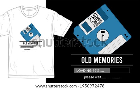 floppy disk t shirt design graphic vector 