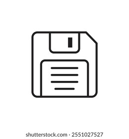 Floppy disk thin line vector icon.