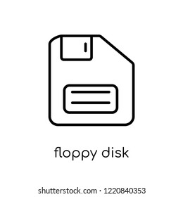 Floppy Disk Upside Down icon. Trendy modern flat linear vector Floppy Disk Upside Down icon on white background from thin line hardware collection, editable outline stroke vector illustration