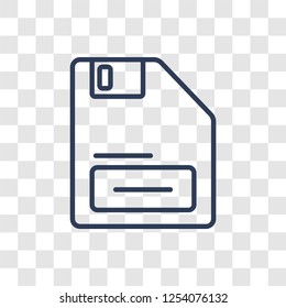 Floppy Disk Upside Down icon. Trendy linear Floppy Disk Upside Down logo concept on transparent background from hardware collection