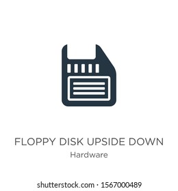 Floppy disk upside down icon vector. Trendy flat floppy disk upside down icon from hardware collection isolated on white background. Vector illustration can be used for web and mobile graphic design, 