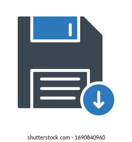 floppy disk vector glyph color icon 