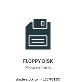 Floppy disk vector icon on white background. Flat vector floppy disk icon symbol sign from modern programming collection for mobile concept and web apps design.