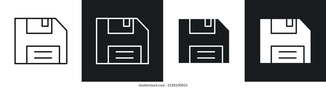 Disketten-Vektorsymbol in Schwarzweiß