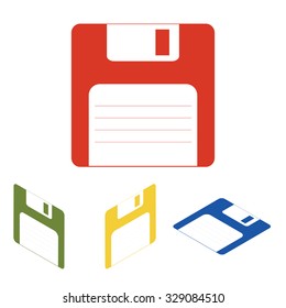 floppy disk  Vector icon set. Isometric effect
