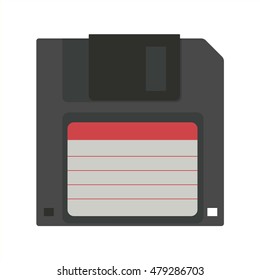 Floppy disk vector illustration. Geek gaming retro gadgets from the nineties. Old game entertainment devices of the 90s. Electronics from the 20th century