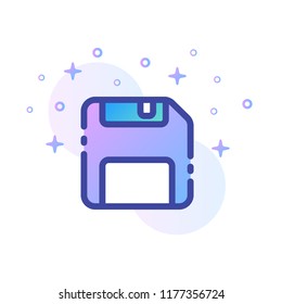 Floppy disk vector illustration in line color design