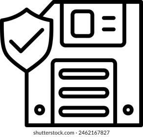 Floppy Disk Vector Line Icon Design