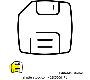 Floppy Disk Vector Outline Icon