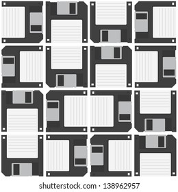 Floppy disk vector pattern