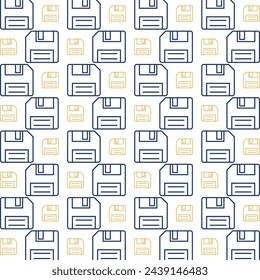 Floppy disk wonderful trendy multicolor repeating pattern vector illustration background