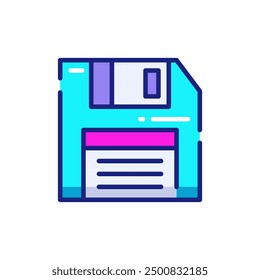 Floppy Disk Y2K Vector Icon Illustration