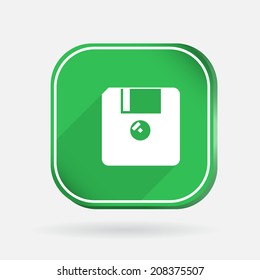 floppy, diskette. Color square icon