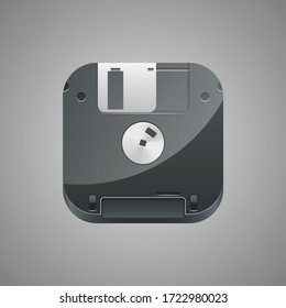 Floppy Diskette Data Logo Vector Symbol Icon Old